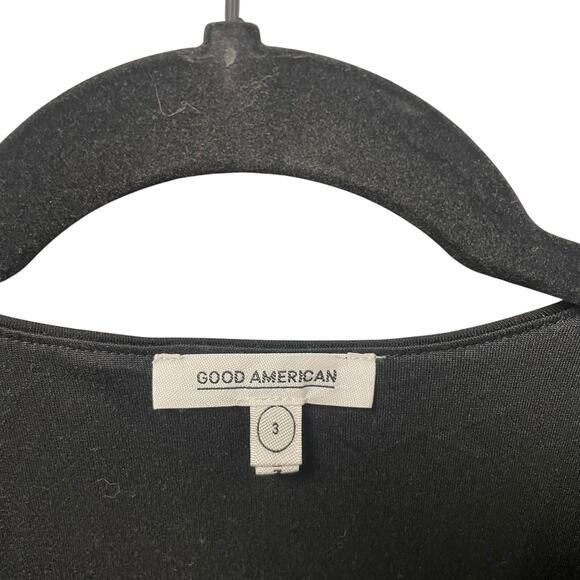 NWT Good American Low Down Deep V Bodysuit Black Long Sleeve Womens 3 / US Large - Picture 3 of 7